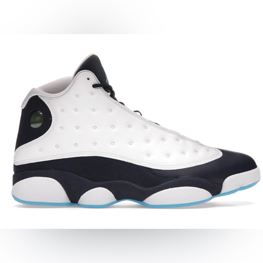 Jordan Brand added Charlotte Hornets flair to Air Jordan 13 Obsidian.